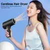 Séchoirs sèche-cheveux portables 2600mAh à l'air froid sans cordon Lonide Hair Dryer 40 / 500W USB RECHARGable puissant puissant 2 engrenages pour le salon domestique