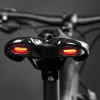 Road Bike Saddle Mtb Bicycle Seat With Warning Farnlight USB Charge Mountain Cycling Racing PU Breumte Soft Seat Cushion