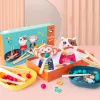 Montessori Animal Feeding Clip koraliki Puzzle Gra drewniane dzieci