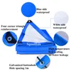 Blue-blanc PE Tarpaulin Perfroping Cloth Garden Outdoor Shade Shade Sail Boat Truck Topy Pet Dog House House Couvercle imperméable Tissu