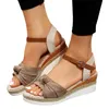 Sandals Women Lightweight Colorblock Knot Decor Espadrille Vacation Faux Suede Ankle Strap Wedge For Lace Up