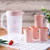 2000ml Large-Capacity Cold Water Jug With Cup Heat Resistant Household Teapot Kettle Beverage Storage Container Bottle