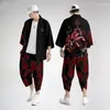 Pantalon de deux pièces pour femmes Vêtements traditionnels japonais 3D Impression Kimono Men Retro Yukata Asian Fashion Tang Suit Harajuku Hanfu Jacket