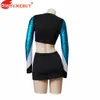 Kvinnors Euphoria Cheerleader Uniform Euphoria Maddy Outfit Crop Top med minikjol Set School Girls Musical Sports Team Suit