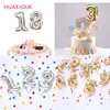 1Pc 7 inch Mini Foil Number Balloons Cake Topper DIY Kids Birthday Cake Flag Wedding Decors Creative Self Inflate Balloons