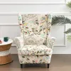 Flowers Printed Wing Chair Cover Stretch Spandex Sofa Covers Elastic Armchair Covers Non-slip Sofa Slipcover Furniture Protector