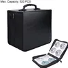 DVD Binder 520 Discs Portable CD DVD Wallet Holder Bag Case Album Organizer Media Storage Box (Black)