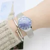 Orologi da polso femminile femminile guardano la banda di mesh in acciaio quarzo semplice numero arabo da donna o clock white for girls designer