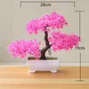 Yapay bitkiler saksı yeşil çam bonsai ağacı çim tenceresi süsleme sahte çiçekler ev masası bahçesi düğün partisi dekorasyon