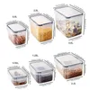 Storage Bottles Airtight Food Containers Transparent Large-Capacity Box Organizer 6Pcs Meal Prep Lunch With Easy Snap Lids