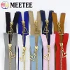 5/10pcs 15/18/20/25/30cm 3# Metal Zipper Close End Gold Teeth Zip Closure for Sewing Bag Purse Down Jacket Dresses Accessories