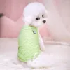 Dog Apparel Cartoon Print Breathable Vest Hollow Out Polyester Summer Cat T-Shirt Two Legged Soft Puppy Clothes Spring