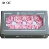 Yo Cho 8pcs / Box Une fleur de rose éternelle 4-5 cm Fleur fraîche préservée Rose de la Saint-Valentin Mariage Gâchage de Thanksgiving