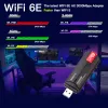 Cartes 3000 Mbps Adaptateur WiFi 6E USB 3.0 TRI TRI 2,4G / 5G / 6GHz Récepteur WiFi Dongle Récepteur WLAN USB pour ordinateur portable / PC Win10 / 11 Free Free