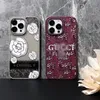 Case de téléphone de concepteur de fleurs d'herbier de luxe pour iPhone 15 Pro Max 14 Pro Max 15pro 14pro 13 13pro 12 11 Promax Cover Fashion Lettre