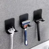 2PCS Punch Free Shaving Razor Holder Men Shaving Shaver Storage Hook Wall Shelf Bathroom Razor Rack Wall Kitchen Accessories#w