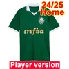 24 25 Palmeiras PlayerバージョンメンズサッカージャージーDudu Rony Breno Lopes R.Veiga Ze Rafael G.Veron Home Away Football Shirt Unileds