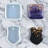 6pcs/set Resin Molds Round Rectangle Pendants Keychains Silicone Molds For Epoxy Resin Jewelry moldes silicona para resina epoxi