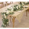 Joy Party 2,1m Fake Peony Rose Vines Fleurs artificielles Garland Eucalyptus Plante suspendue pour le décor de table de fête de porte de mariage