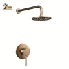 ZGRK Concealed Bathroom Shower Faucet Wall Mount Bath Shower Mixer Tap Brass Antique 8" Rainfall with Handshower Shower Set