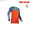 Cycling Shirts Tops Childrens Motocross Jersey BAT Downhill Jersey Enduro T-Shirt Motorcycle Jersey Quick-Dry Kids Bicycle Jersey Y240410