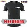 Elike yaz sporu hızlı kuruyan tişört özel logo nakış kısa kollu nefes alabilen yuvarlak boyun üstleri baskı erkek kadın giyim