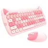 Combos fofo gato 2.4g sem fio silencioso pequeno teclado mouse combos conjunto menina presente macarone rosa roxo amarelo para tablet para laptop ipad