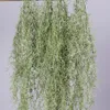 107cm Air Grass Green Plants Long Vine Hanging Rattan Artificial Flower Plastic Grass Ceiling Hanging Vine Decor For Home Wall