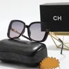 Sunglasses luxury sunglasses for women Designer sunglasses metal border beach sun glasses channel polarized uv protectio retro Plank Goggle square frame with box