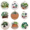 Borduurwerkstartkits Pot Plant Cross Stitch Kit Diy Wall hangt thuisdecoratie