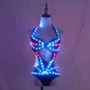 LED RAVE TOY FULL COLOR PIXEL LED LIGHTSジャケットジャズバーDS新しいセクシーなスーツDJビキニナイトクラブゴーリードダンサーグループダンスコスチューム240410