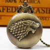 Pocket Watches Personalized creative l Wolf Head three-dimensional carved pocket FOB for mens Arabic numerals display quartz penda Y240410