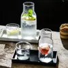 Carafe d'acqua trasparente con vetro di copertura bottiglia di acqua calda fredda semplice succo di succo di bevanda tazza di tè tazza da tè resistente al calore