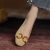 Kobiety sprężynowe pompki fasion francuskie retro kwadratowe palce szczotkowane metalowe średnie obcasy łódź żeńska slipon profesjonalne buty Mujer 240329