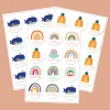 2.5-7cm Custom Stickers Customized Logos Birthday Baby Shower Baptism Stickers Personality Labels Cute Rainbow Clouds Stickers