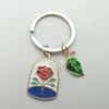 Süße Schlüsselbund Rose Blume Blätter Blumen Key Ring Märchenmärchen Schlüsselketten Valentinstag Geschenke für Frauen Mädchen Handtasche Accessorie Schmuck Schmuck