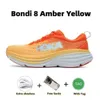 Hokah One Clifton Bondi 8 Running Shoes Women Unisex Flat Carbon X2 Summer Song Blue Shell Coral Peach Triple White Seweed