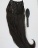 160G 20 22 pollici clip brasiliano nell'estensione dei capelli 100 capelli umani 1boff nero remy dritta weaves 10pcsset comb5570776