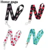 D3242 Small Flower Neck Strap Lanyards for Key ID Card Gym Cell Phone Straps USB Badge Holder DIY Hanging Rope Webbing Lanyard