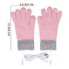 Couvertures USB Gants chauffés rechargeables USB tactile d'hiver tricot thermique de laine réchauffe pour les femmes