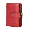 ctact's Genuine Leather Wallet Women Metal Frame Short Coin Purse Red Credit Card Holder Fi Small Wallets for Woman k0zC#