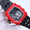 21-02 TOURBILLON AERODYNEN MEN MENS Titta Red Black Carbon Automatisk rörelse 28800VPH SAPPHIRE CRYSTAL Luxury Wristwatch 8 Färger