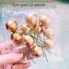 10pcs Gold Ball Decor Silver Ball Cake Topper Birthday Tup Cake Decor Toppers INSERT INSERT CARDE ANNIVERSAIRE POURTÉ MARIAGE FARNE