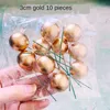 10pcs Gold Ball Decor Silber Ball Kuchen Topper Geburtstagstasse Kuchen Dekor Topper Obstkarten Geburtstagsfeier Hochzeit Gunst