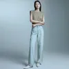 Jeans super doux de gamme pour femmes nouveaux pantalons de jambe large slim