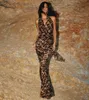 Robes sexy urbaines élégantes habitants de licolon léopard