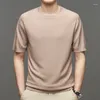 Мужские рубашки T 2024 Летние мужчины Mulberry шелковая рубашка с коротки