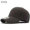 DeePom Black Baseball Cap Men Snapback Hats Caps Men Fitted Closed Full Cap Women Gorras Bone Male Trucker Hat Casquette