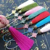 3st Metal Caps Tassel Fringe Pendant DIY Craft Supplies Smycken Gardiner Dekor Material Silk Tassel Trim Plagg Tillbehör