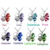 Pendant Necklaces Crystal 4 Four Leaf Leaves Clover pendant necklaces lover birthday gift quality fashion jewelry dropshipping charm girls wedding 240410
